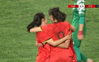 第39分鐘，鄭璐右路破門，U20女足3-0敘女足。